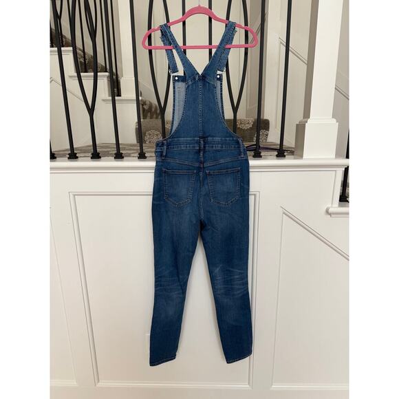 Madewell Women's Lorton Wash Denim Stovepipe Overalls Size Medium Tall - Picture 5 of 7